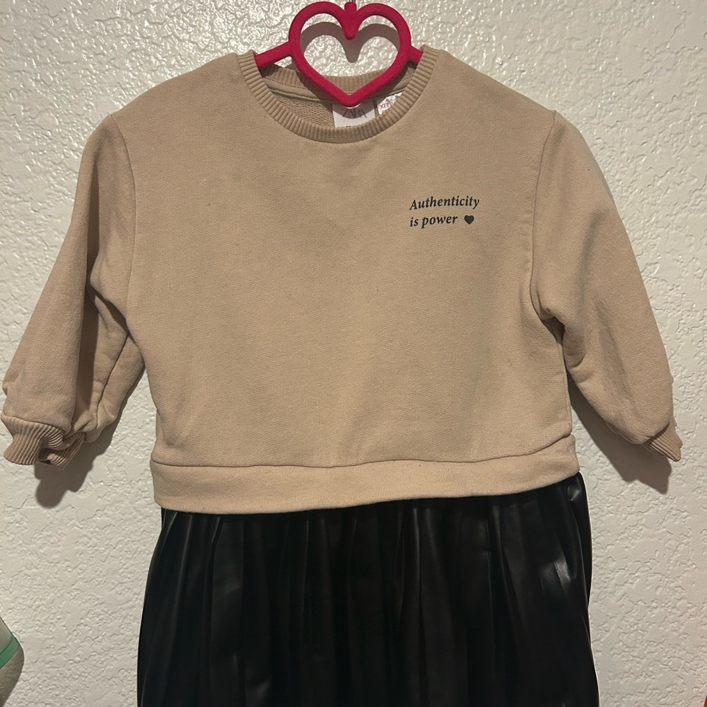 Zara Kids Tan and Black Sweatshirt